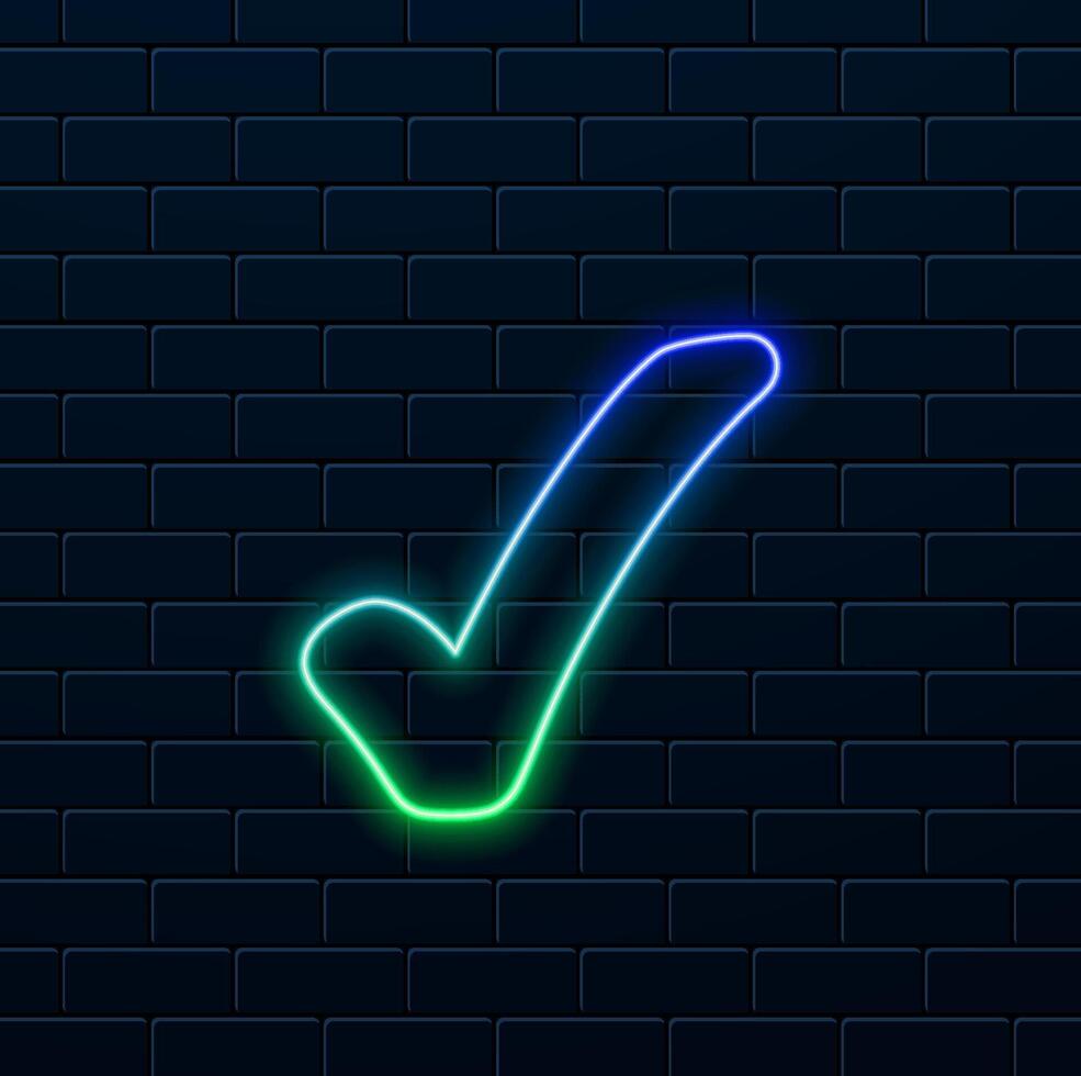 Digital checkmark icon hologram on future technology background. Productivity and classification evolution. Futuristic checkmark icon in the world of technological progress. vector