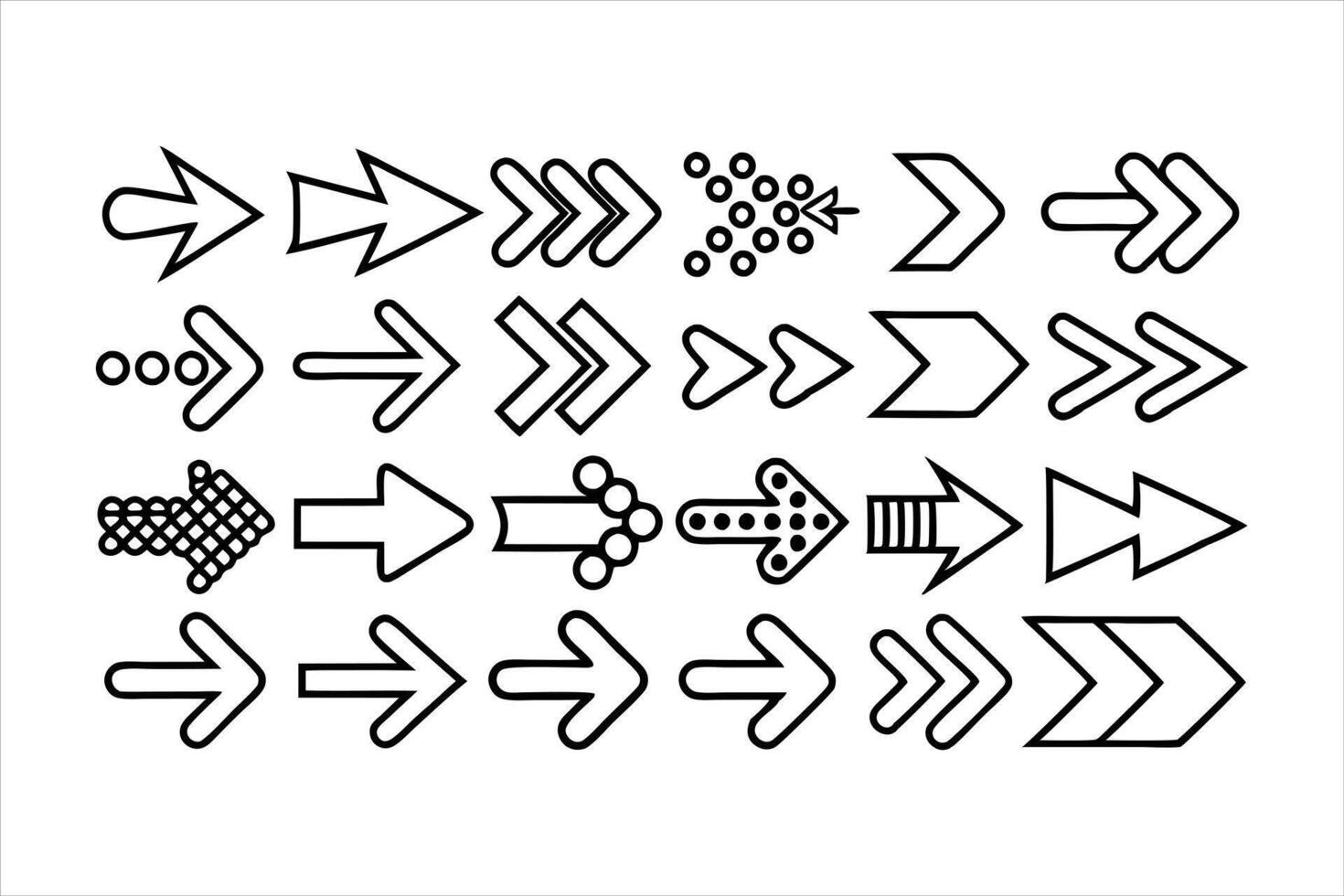 huge set of line arrows arrow and cursor vector