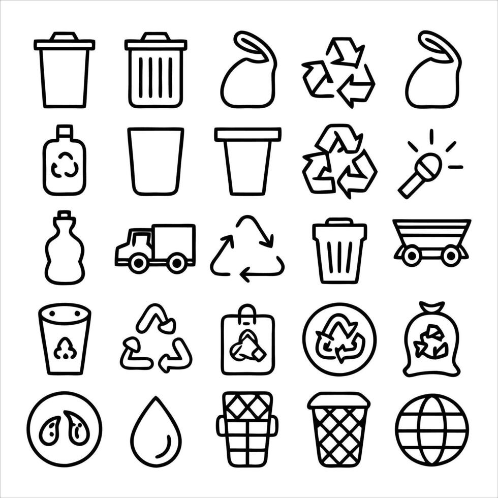 Garbage Collection Icons Pack vector