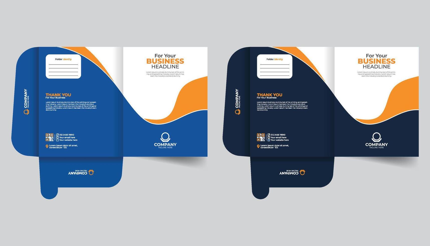 Professional creative presentation office document folders or stationery template. Abstract annual report cover or Modern presentation folder template design. Unique real estate File Cases. vector