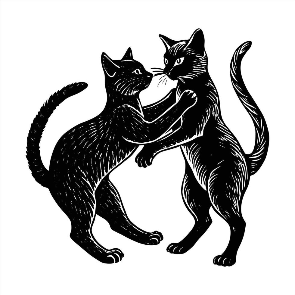 Couple of kittens playing. vector