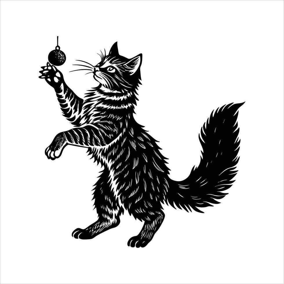 Bobcat silhouette on white background. vector