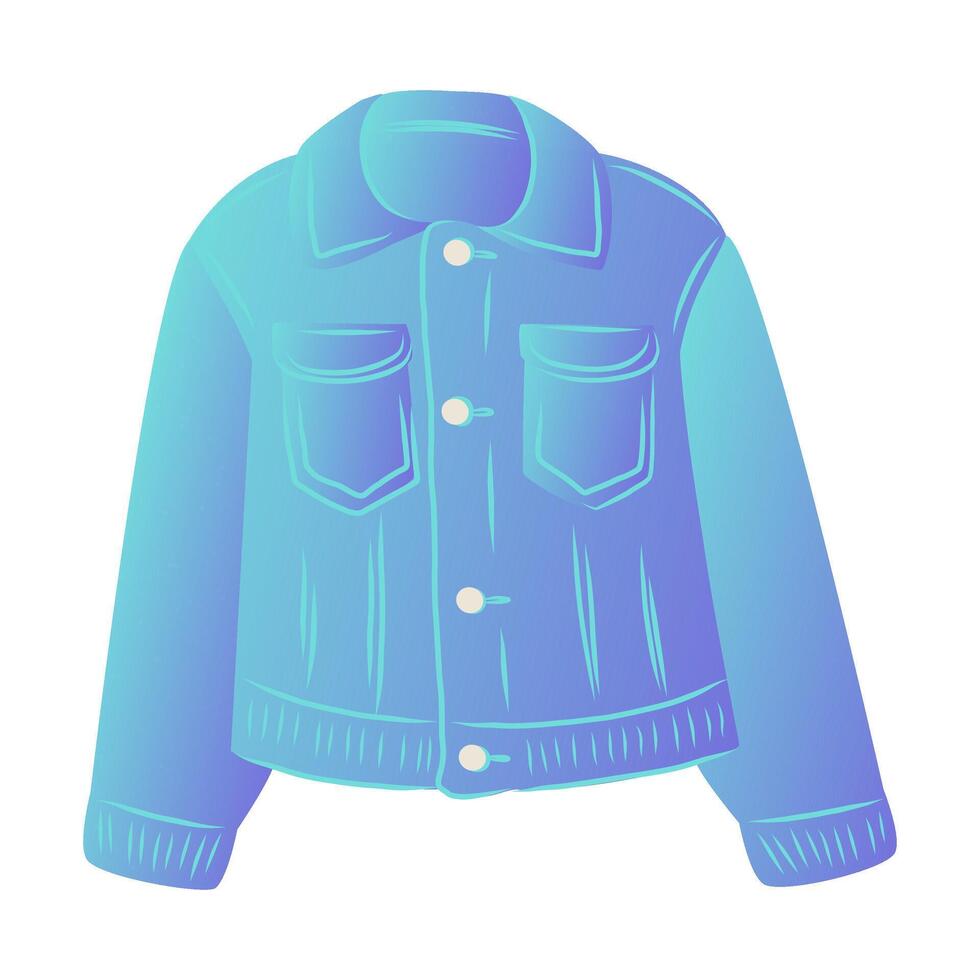 Blue denim jacket icon. Element of spring and summer look. vector