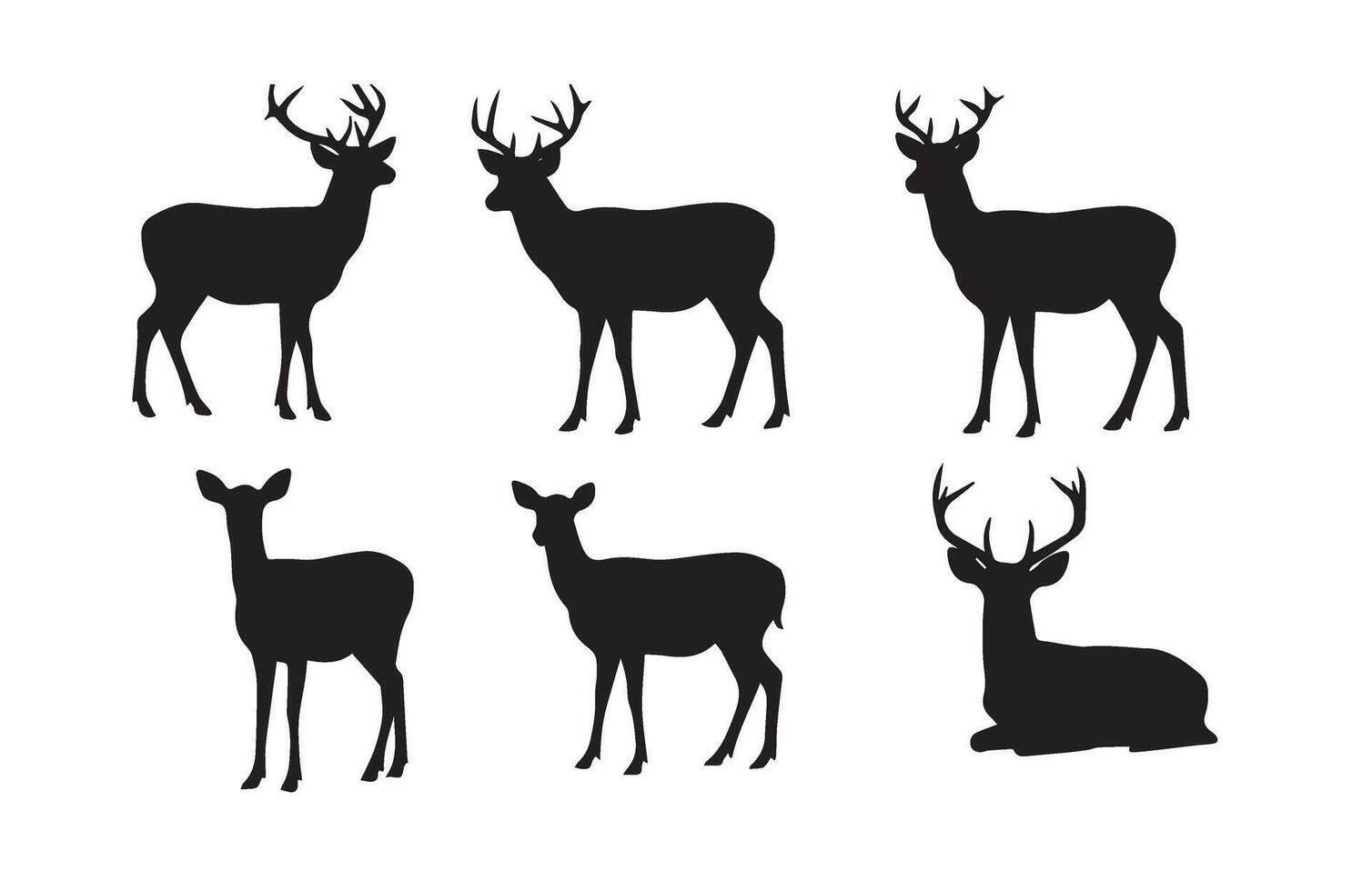 Unique Deer Head Variations for DIY Wood Engraving vector