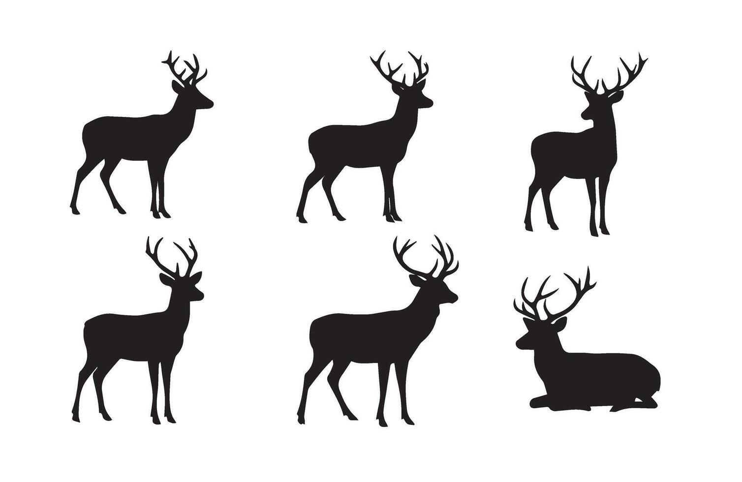 Decorative Deer Head Graphics for Crafting vector