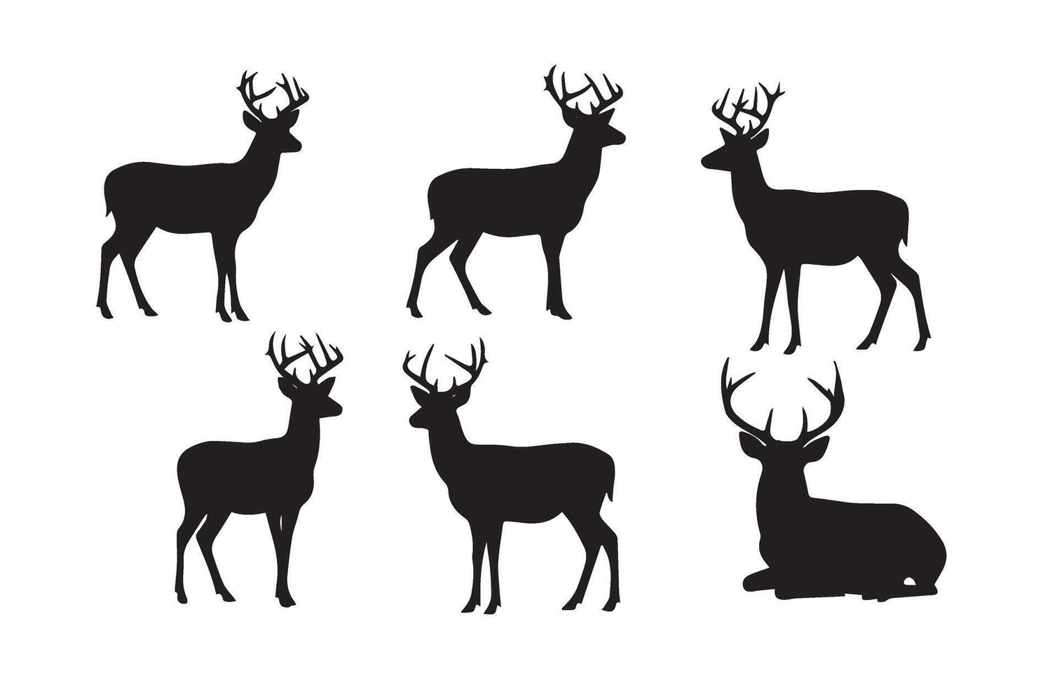 Deer Head Design Set for Wedding Invitations vector