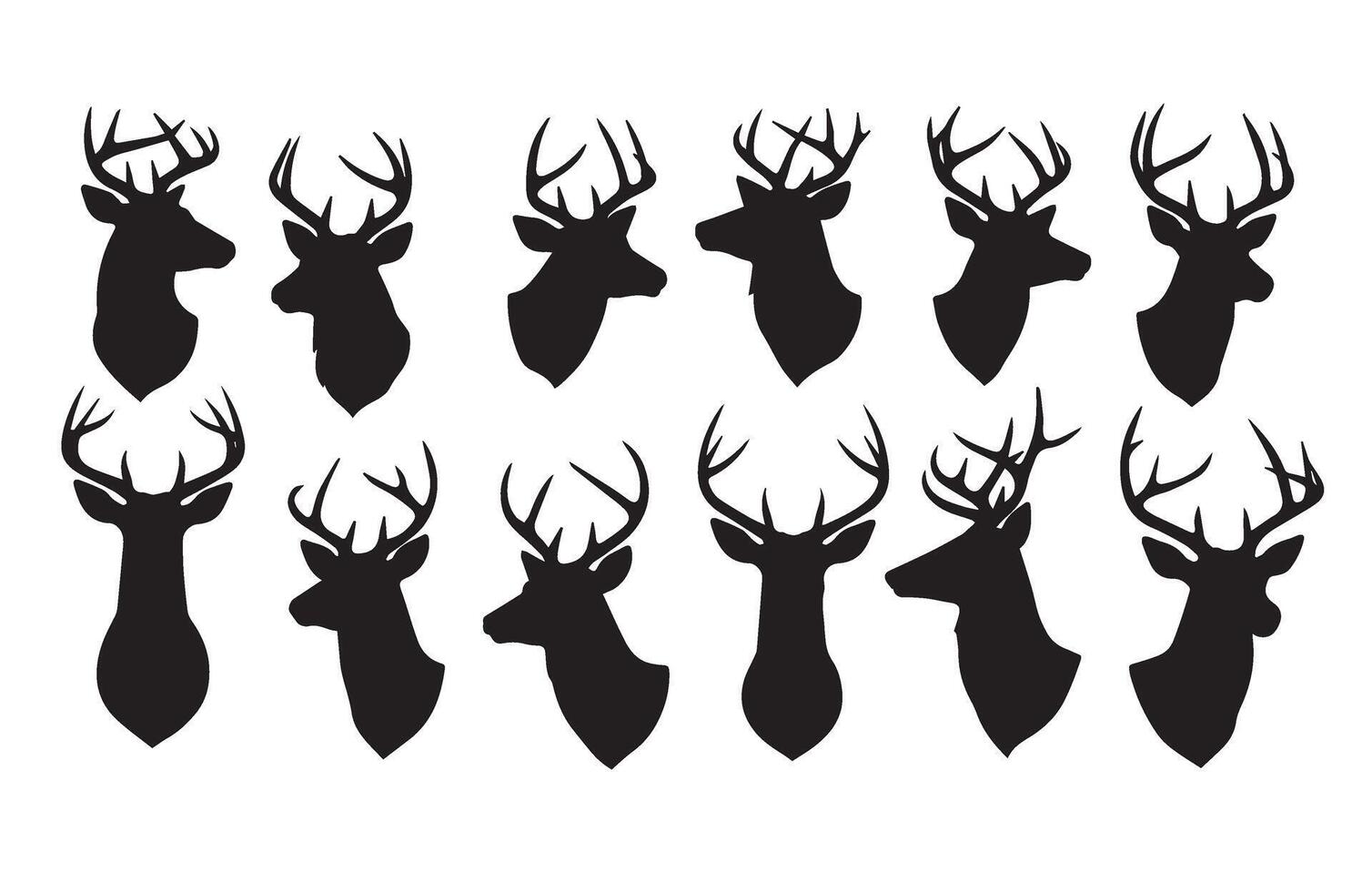 Modern Deer Head Symbols for Trendy Apparel vector