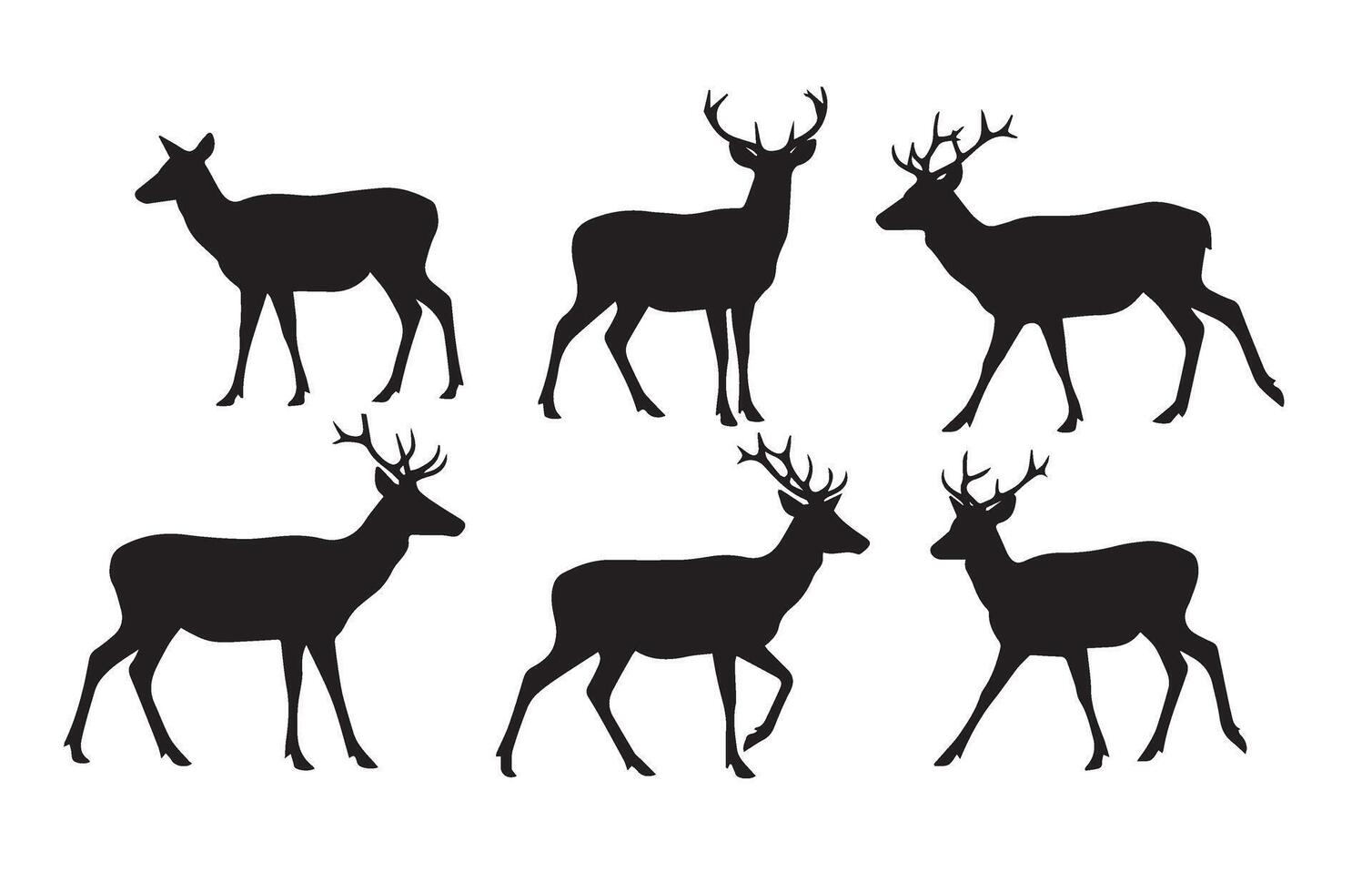 Artistic Deer Head Symbols for Businesses vector