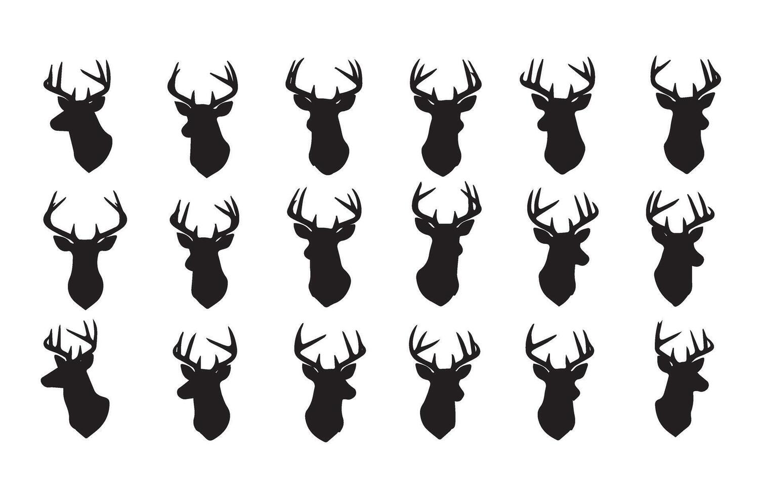 Wild Stag Head Icons for Adventure Designs vector