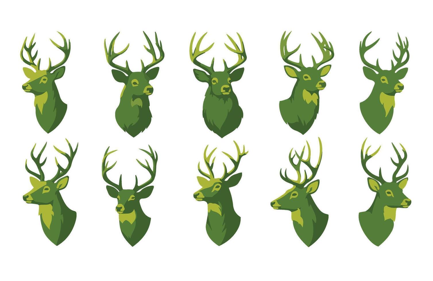 Deer Head Outlines for DIY Cutting Machines vector