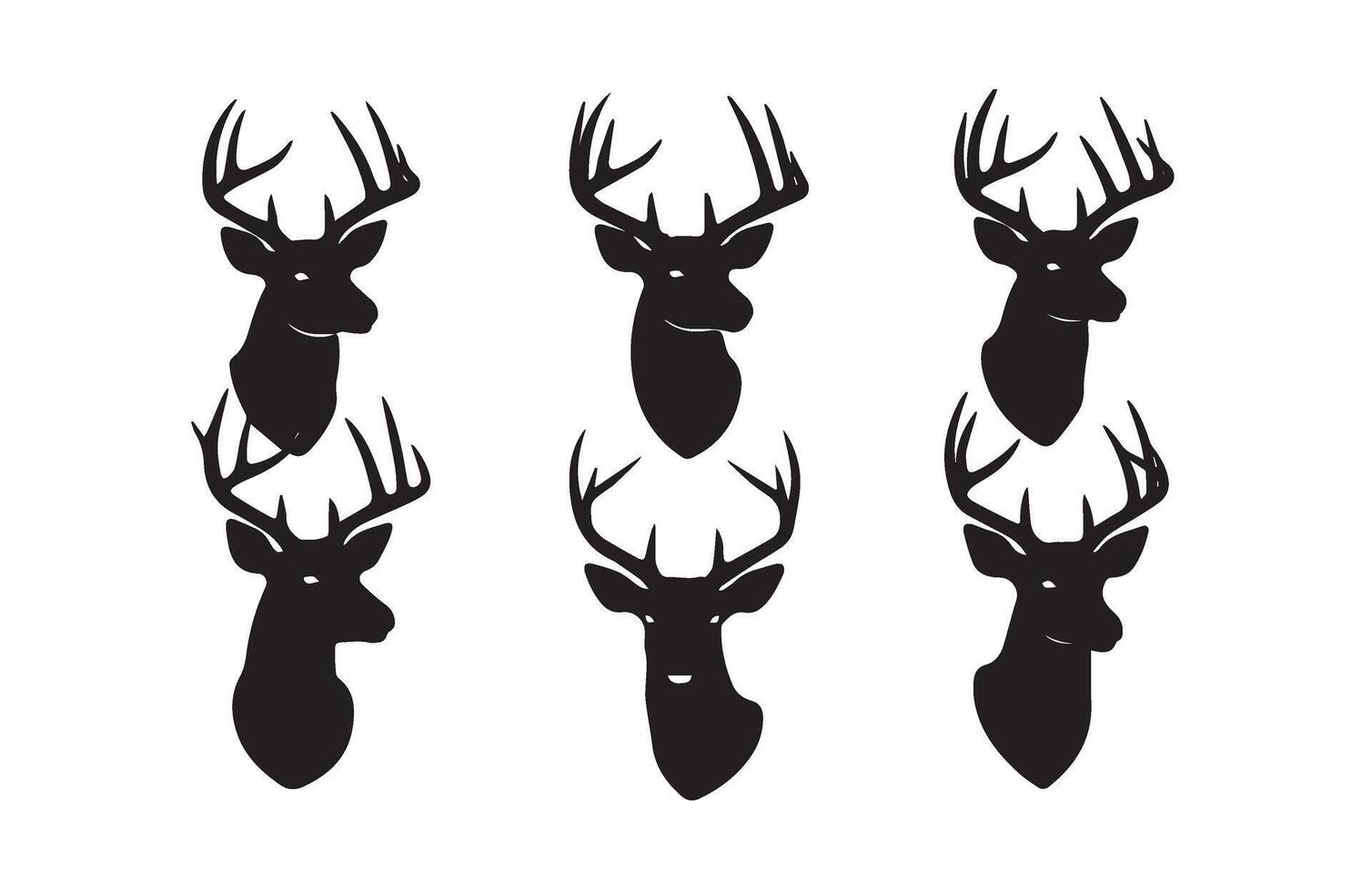 Deer Head Illustrations for Custom Apparel vector