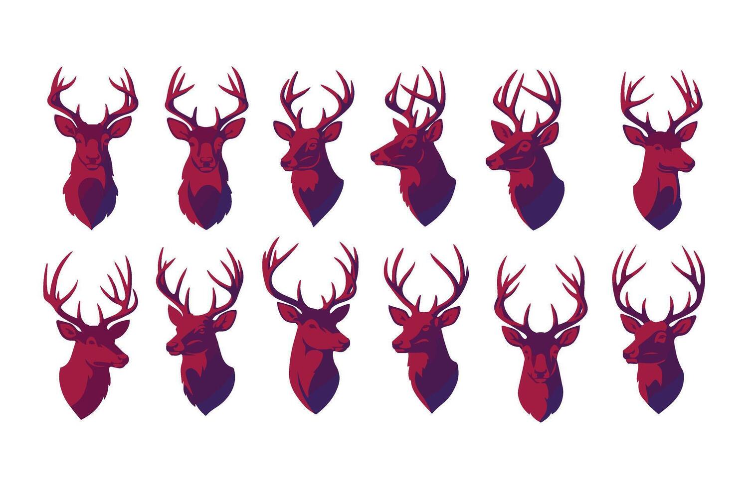Buck Head Emblems for Custom Decals vector