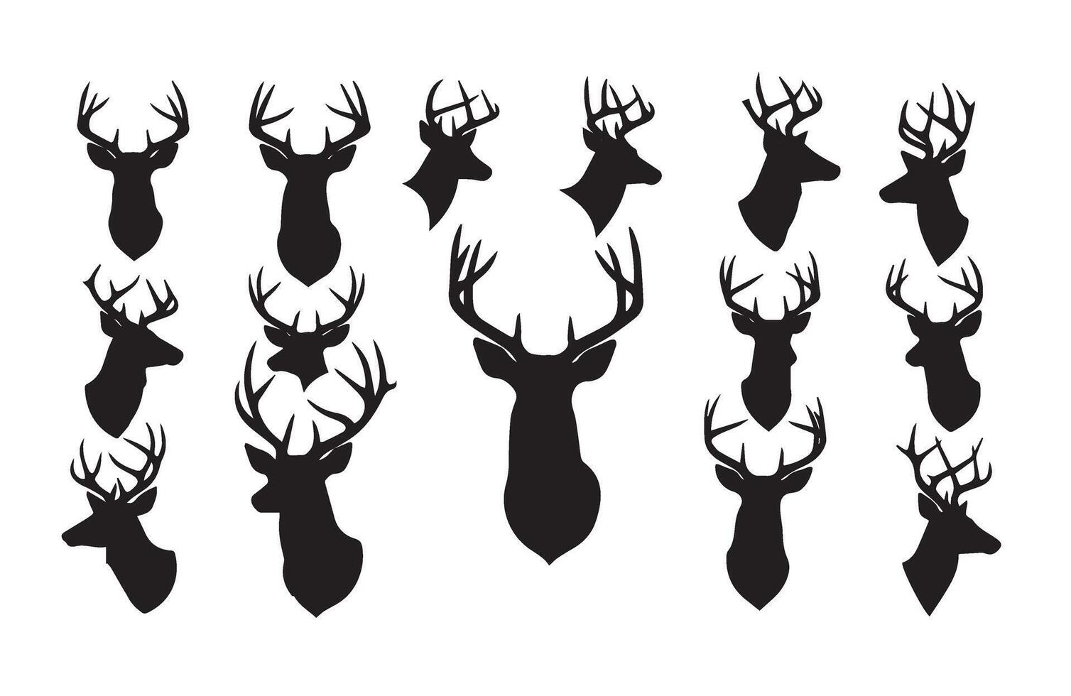 Wild Deer Antler Motifs for Rustic Art vector