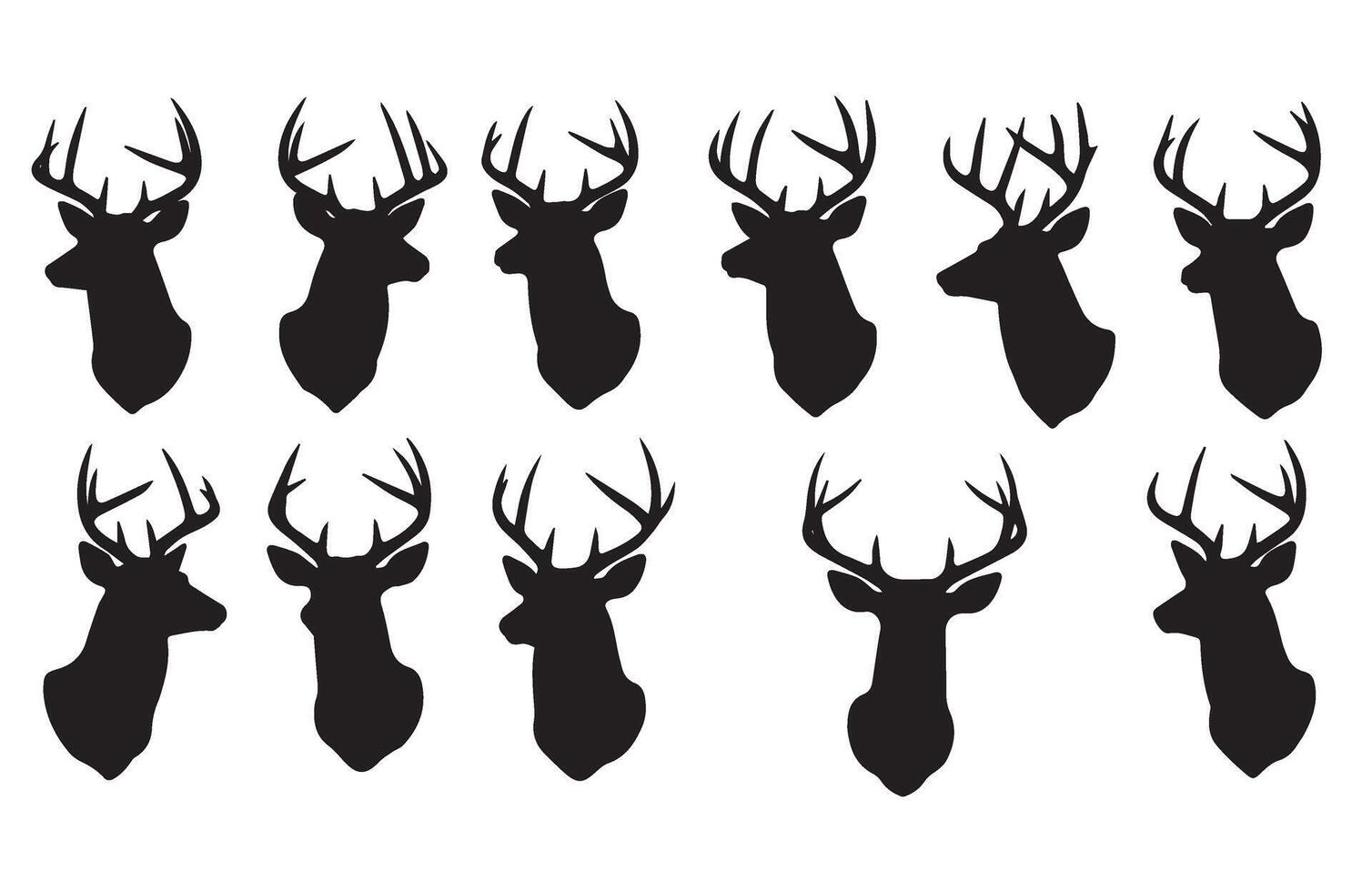 Hunting Lodge Deer Head Graphics Pack vector