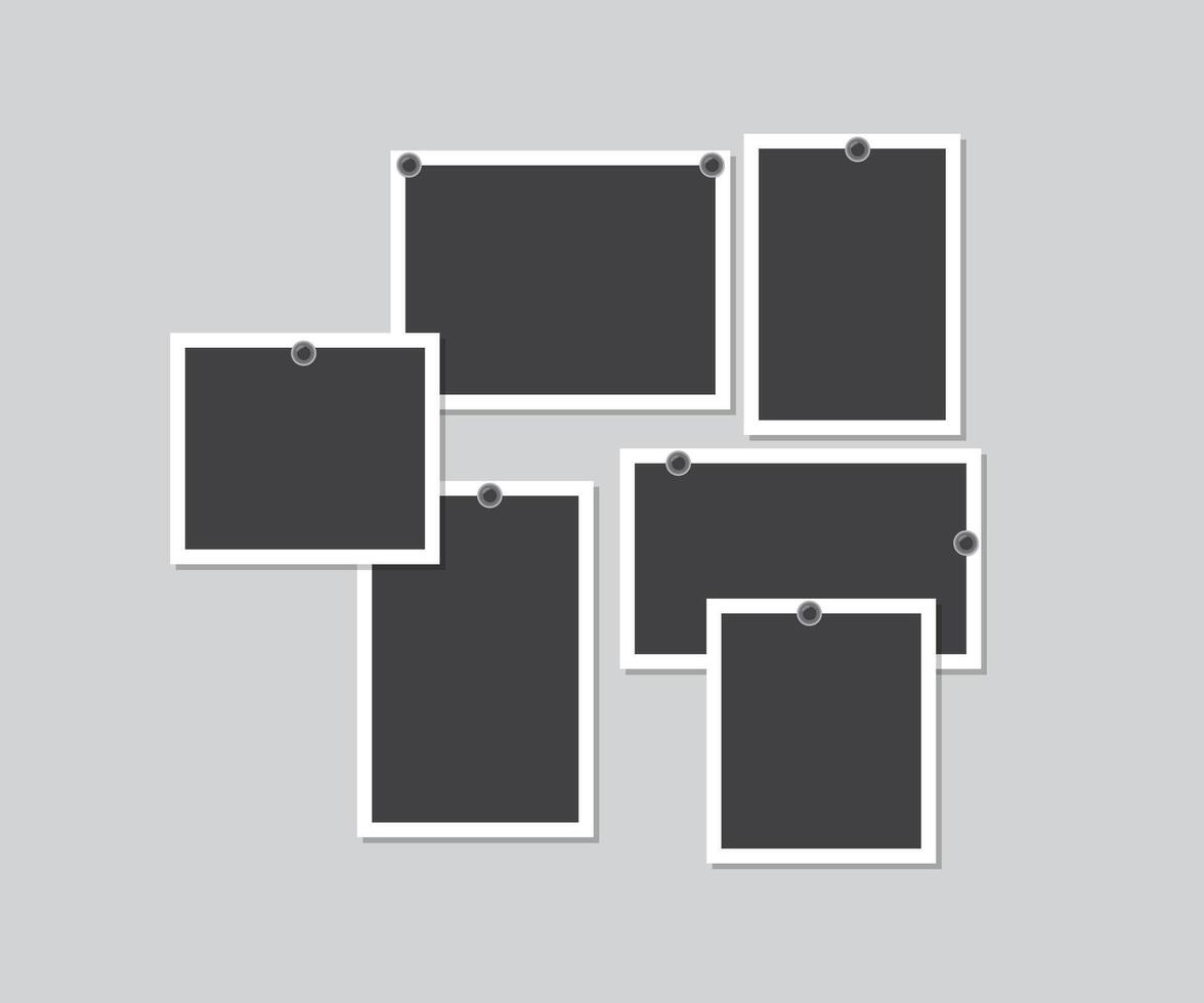 Photo collage template moodboard pictures grids, collage templates vector