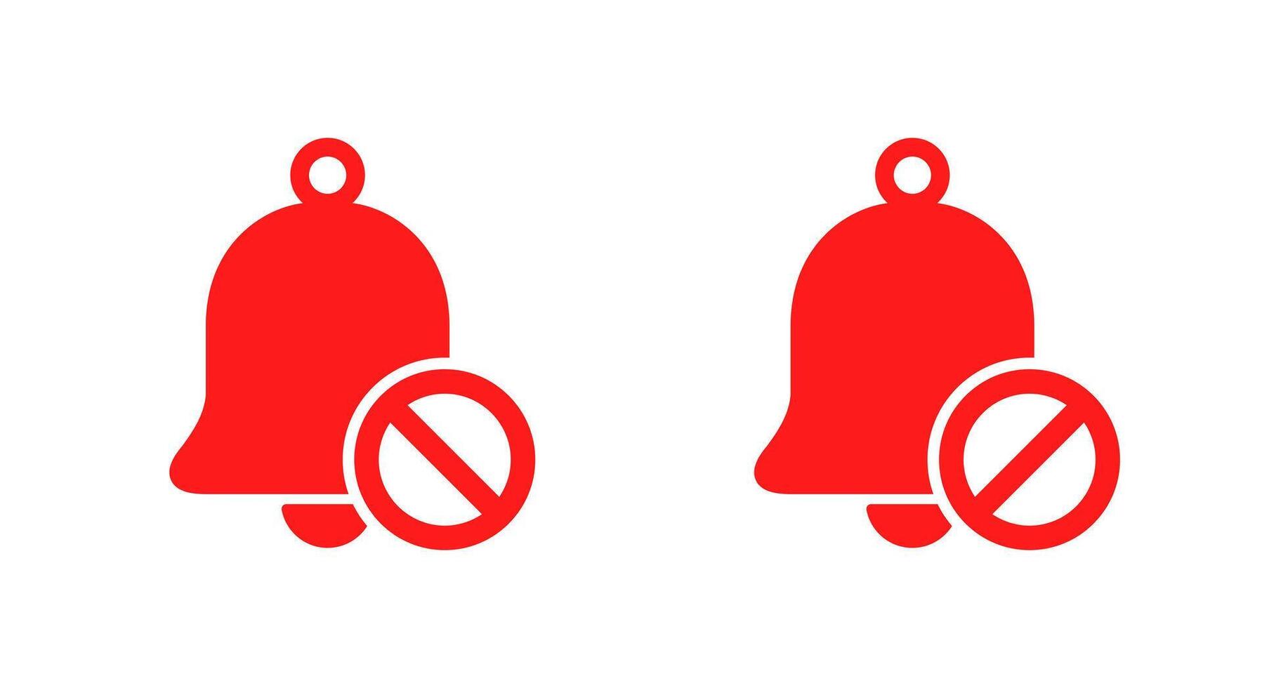 No bell prohibition icon in flat style. Notification forbidden sign symbol vector