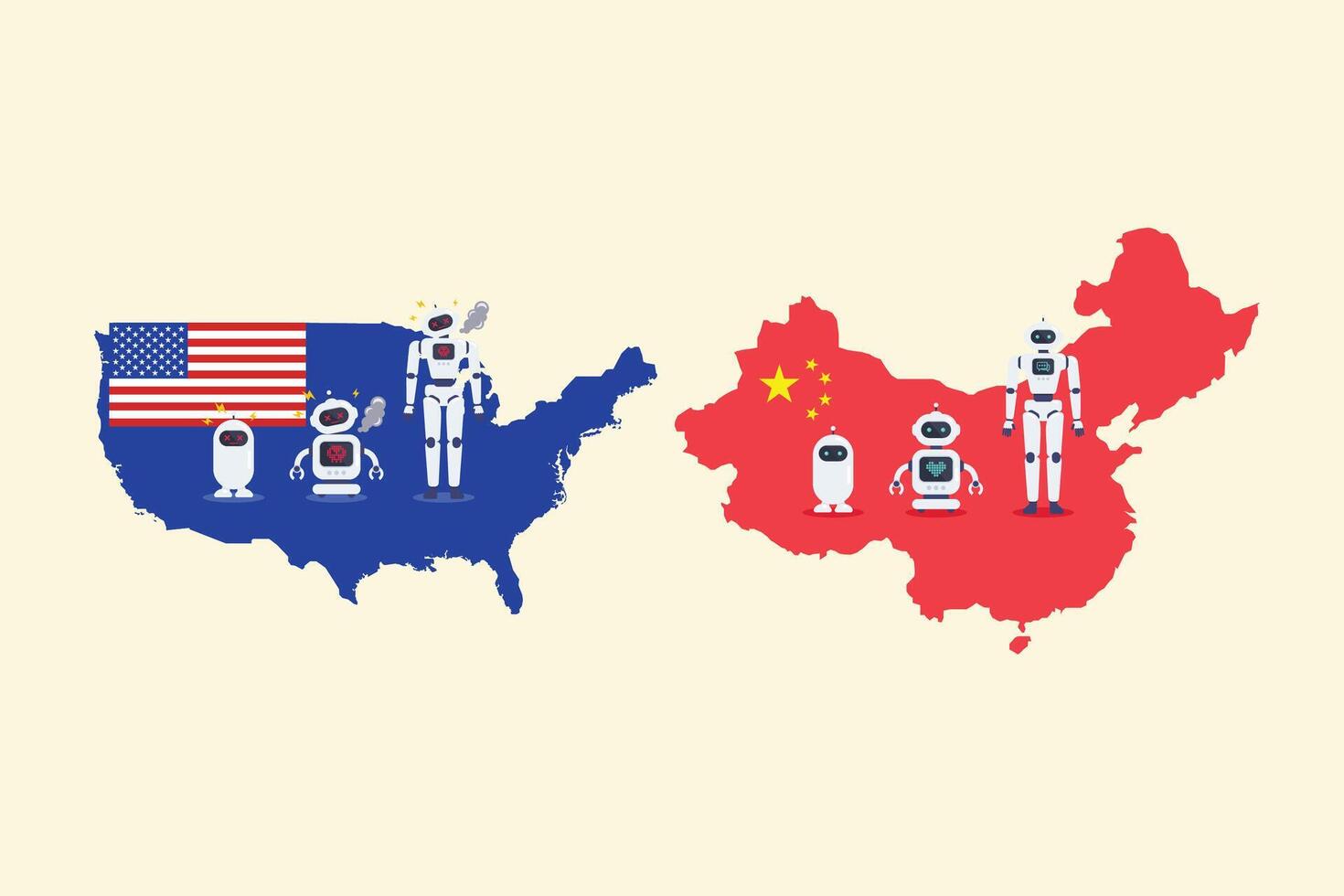 Artificial intelligence generative war vector