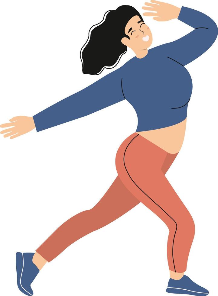 Street Dancer Pose with Cartoon Style. vector