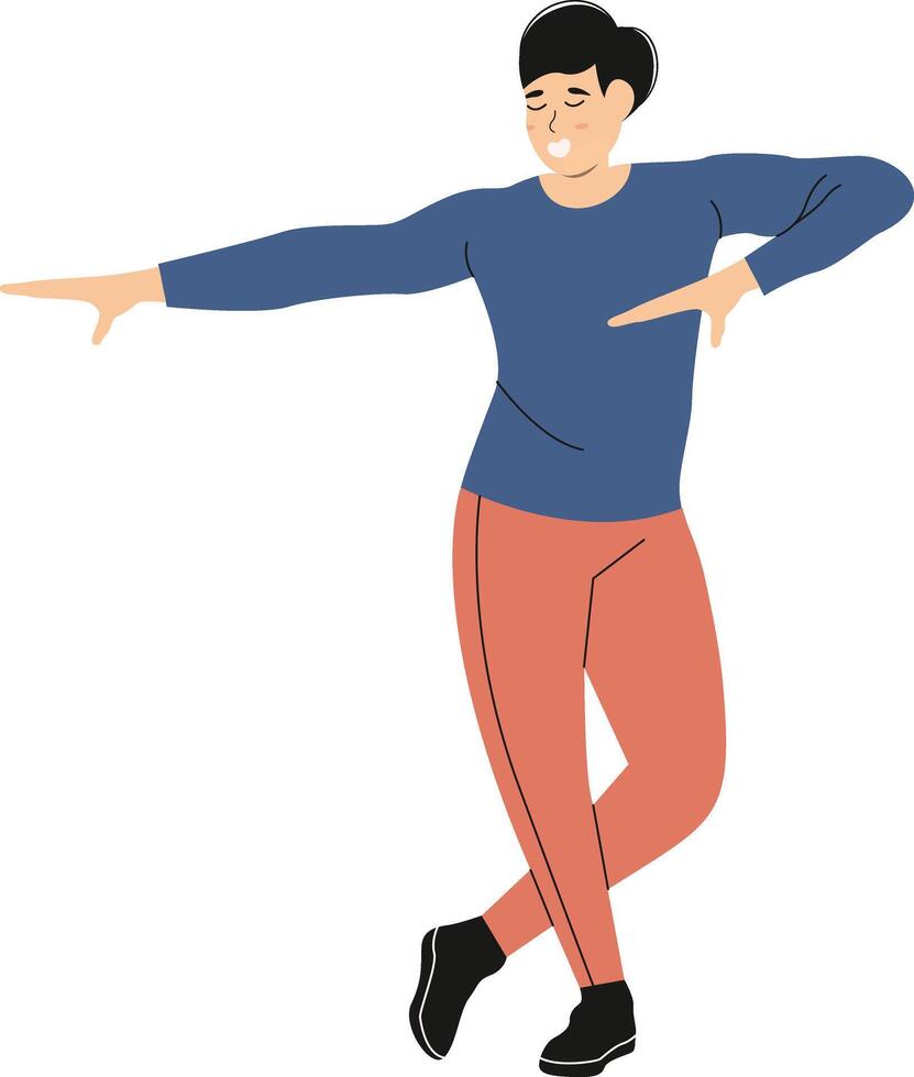 Street Dancer Pose in Cartoon Style vector