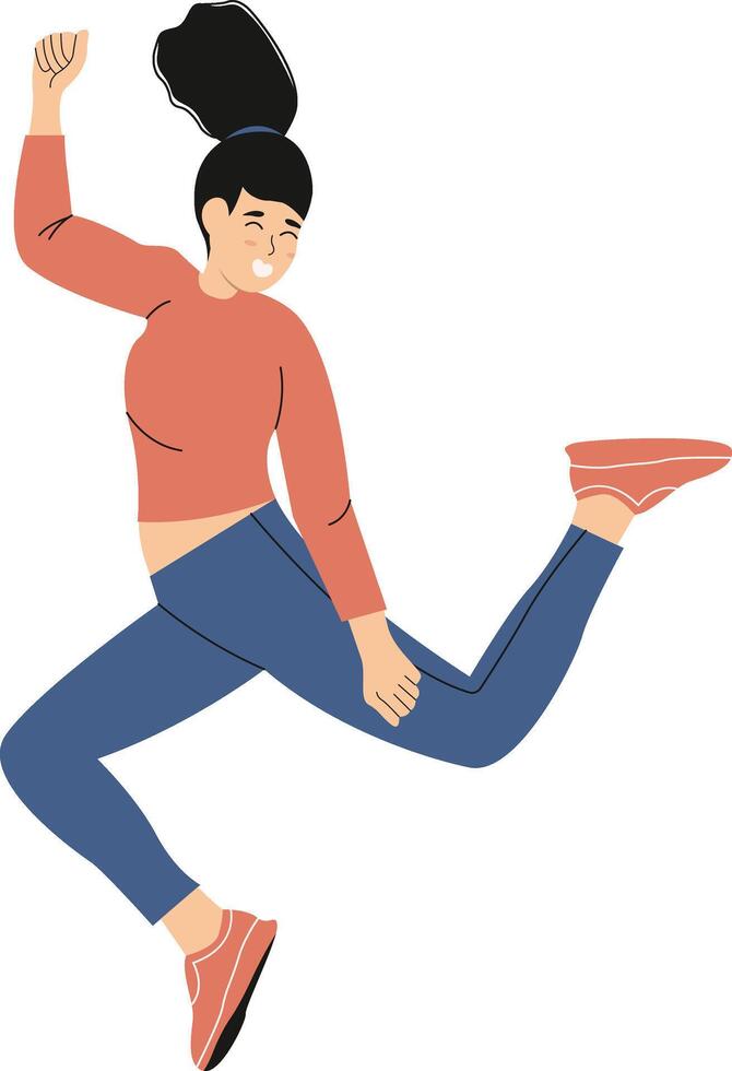 Street Dancer Pose in Flat Design vector