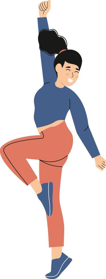 Street Dancer Pose in Cartoon Concept vector