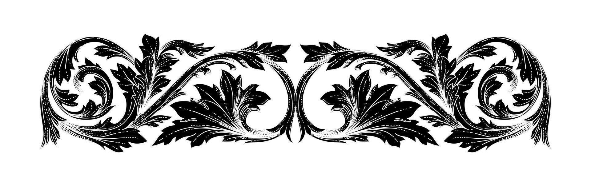 gothic ornament collection art on black colour vector