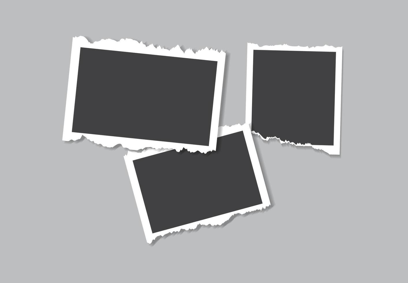 Abstract empty photo frame template vector