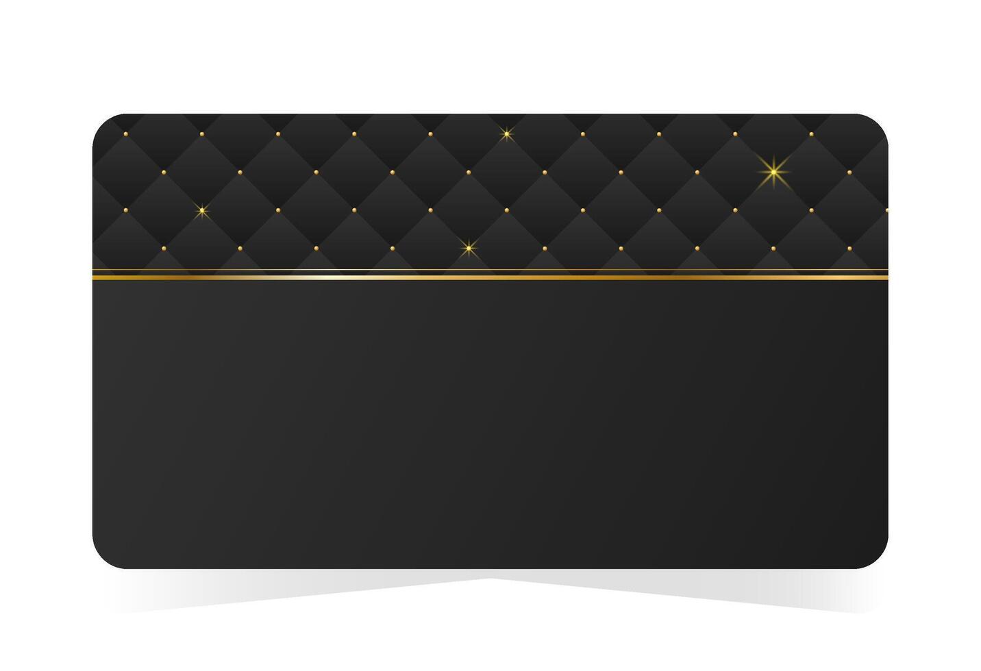 Elegant metallic gold membership VIP card design. Black leather background with copy space. illustration on transparent background vector
