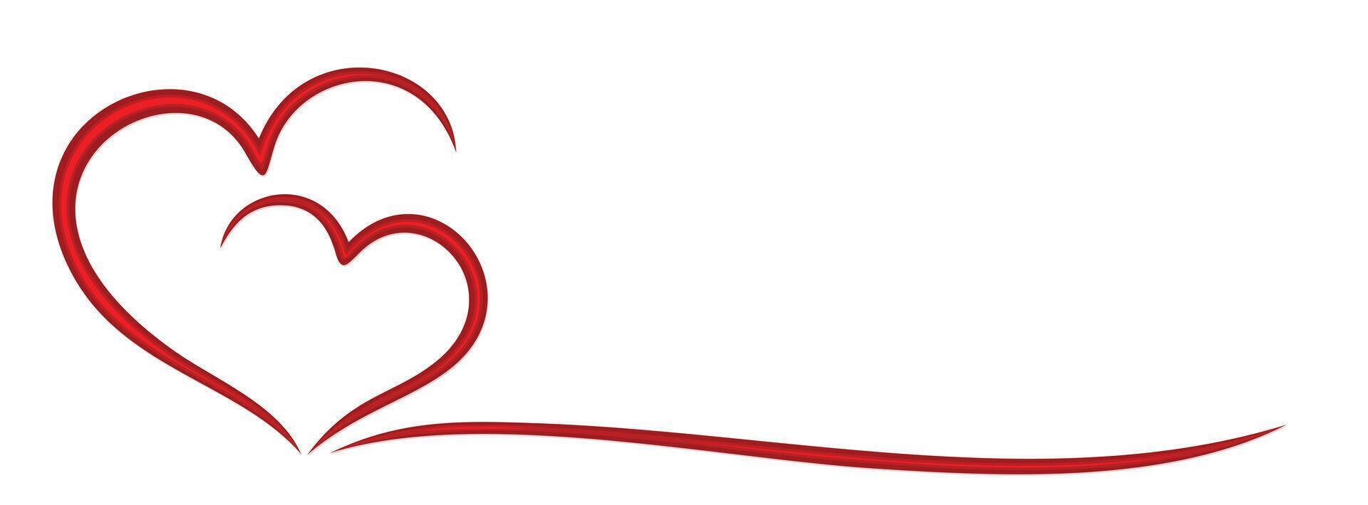 Stylized symbol of a red hearts. vector