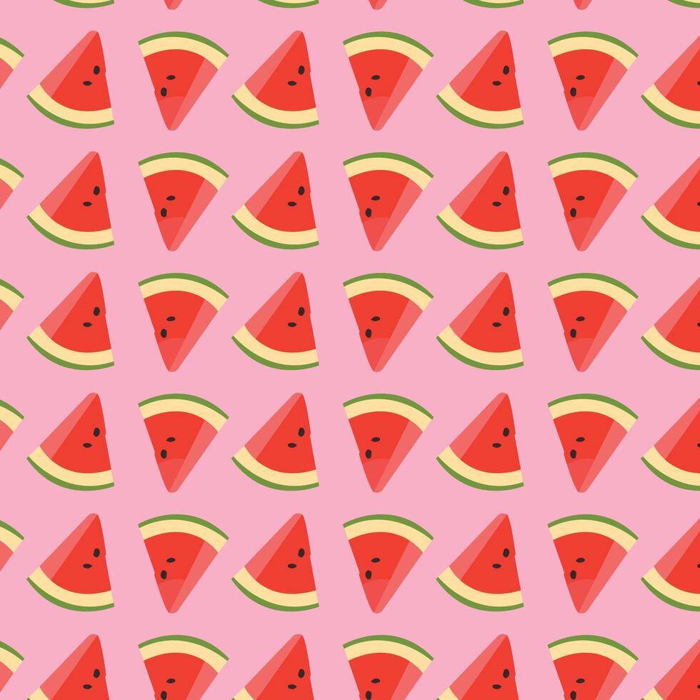 pattern with watermelon slices on a pink background. vector