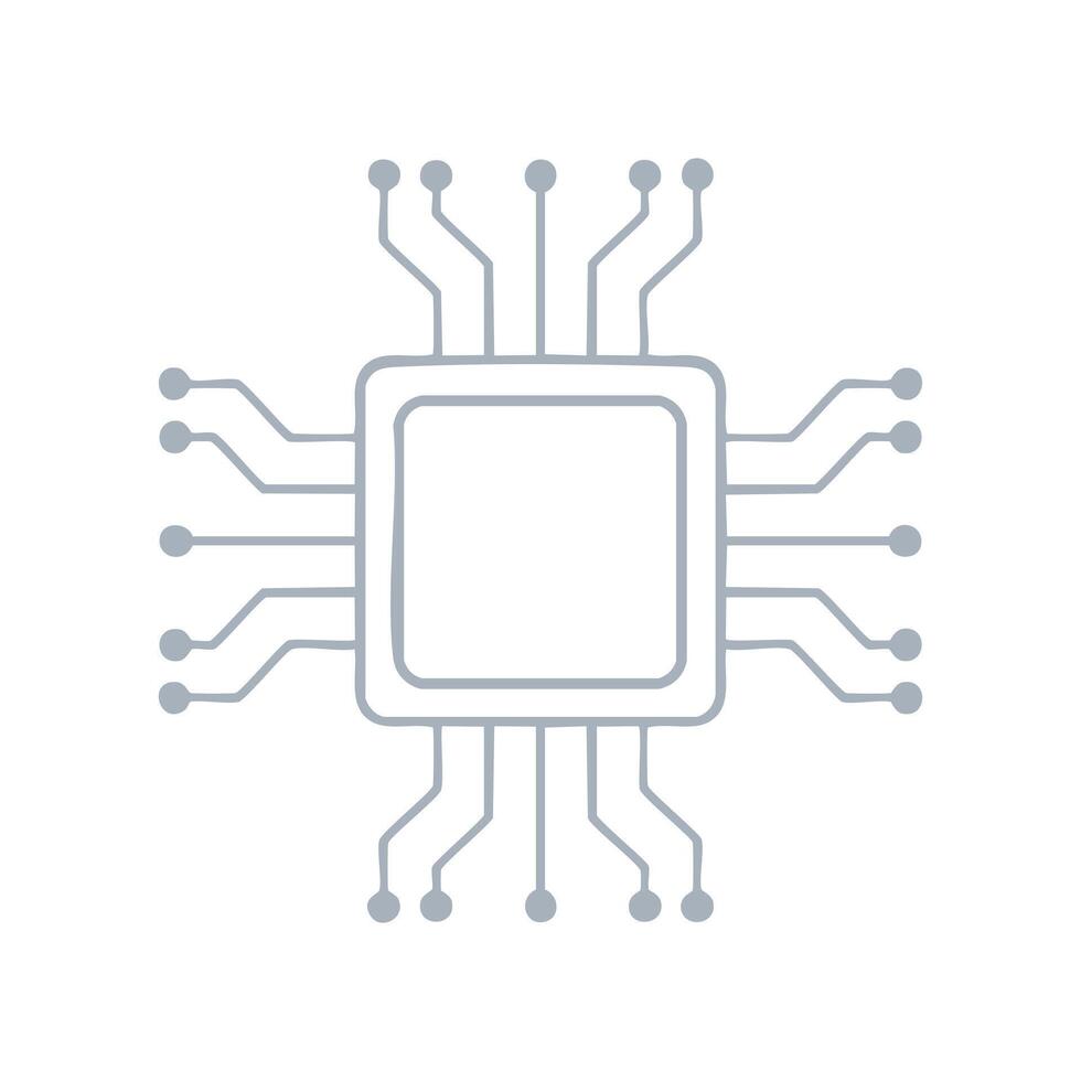 A AI Chip simple illustration vector