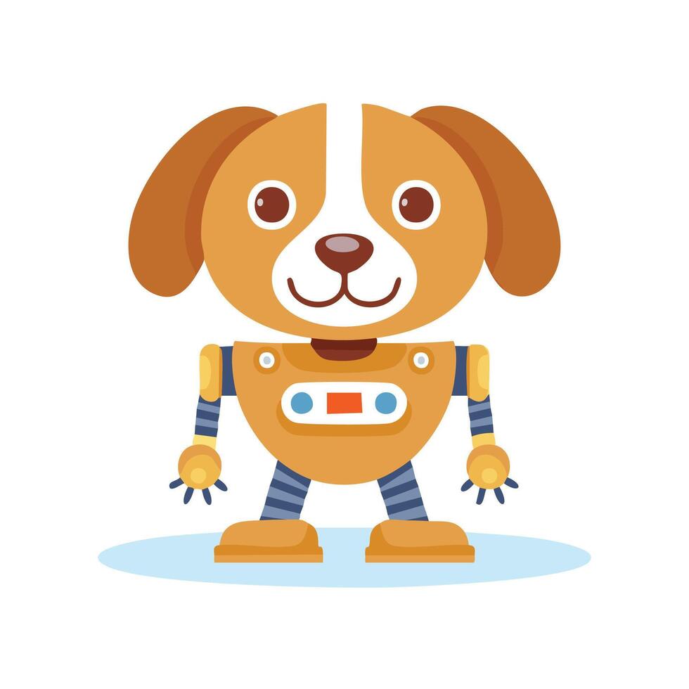 A AI Dog Robot simple illustration vector