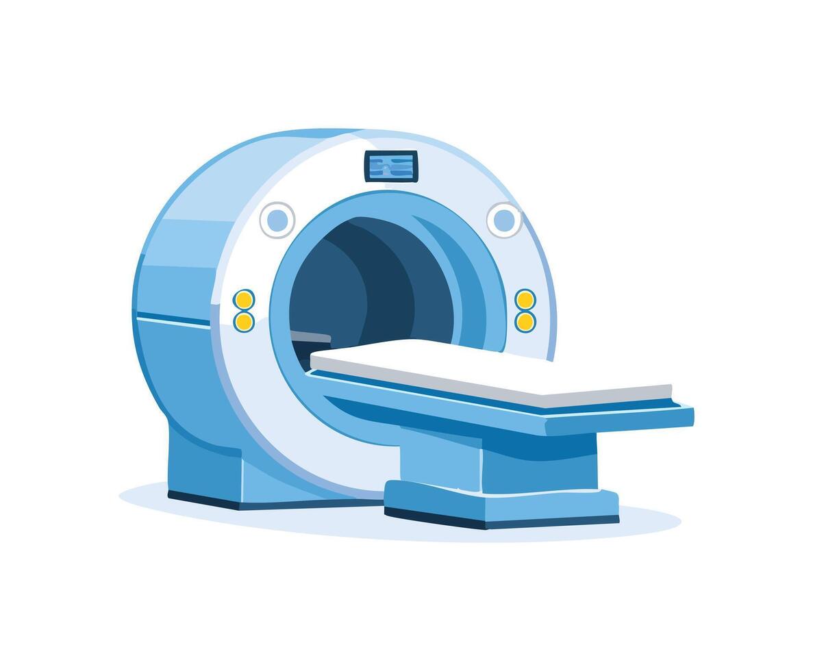 A AI MRI Machine simple illustration vector