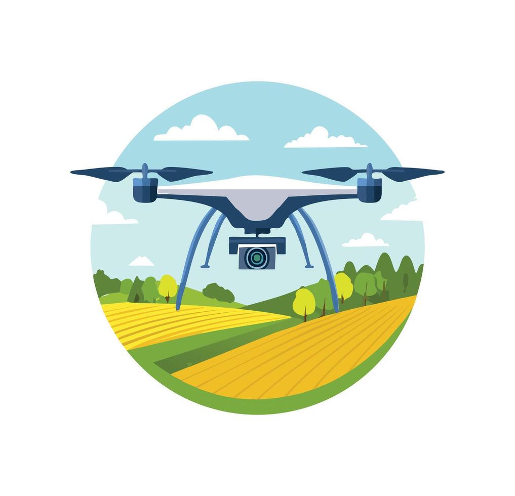 A AI Farming Drone simple illustration vector