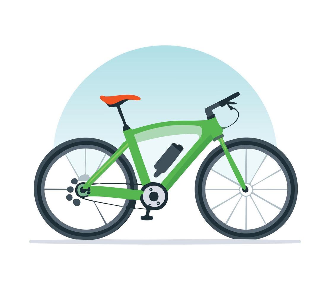 A AI-powered E-bike simple illustration vector