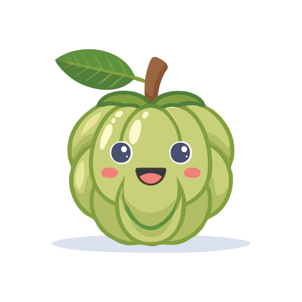 A cute Custard apple fruit illustration vector