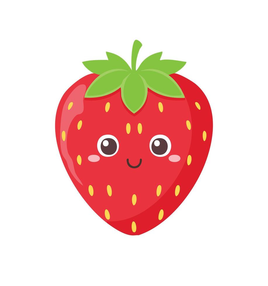 A cute Strawberry fruit illustration vector