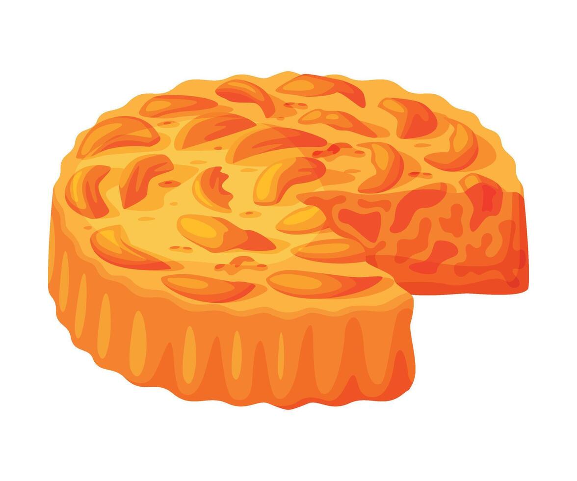 Baked Apricot Pie Made from Pastry Dough with Sweet Fruit Filling Illustration vector