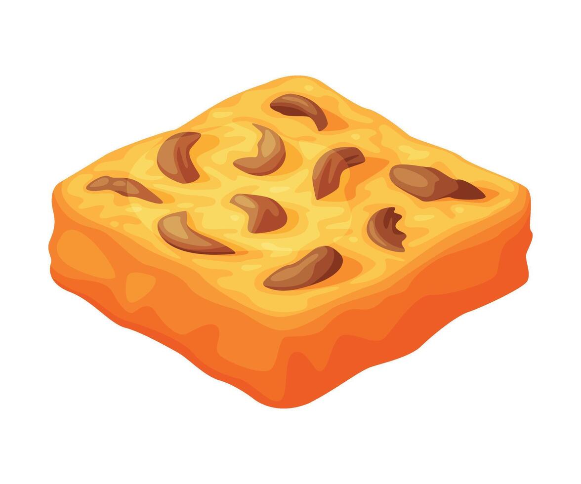 Baked Pie Made from Pastry Dough with Sweet Filling Illustration vector
