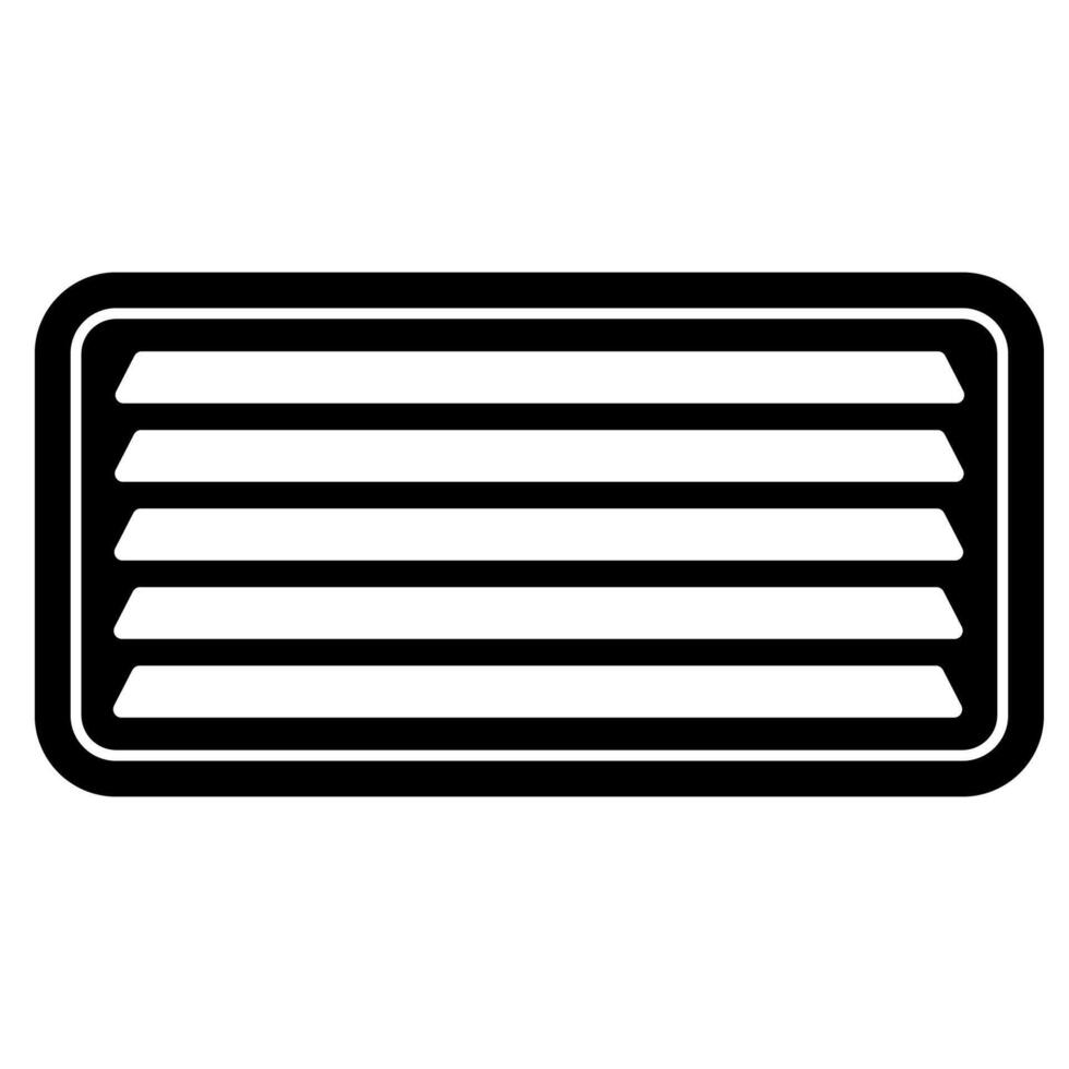 Rectangular Vent Icon, ventilation air flow cooling, heating HVAC vector