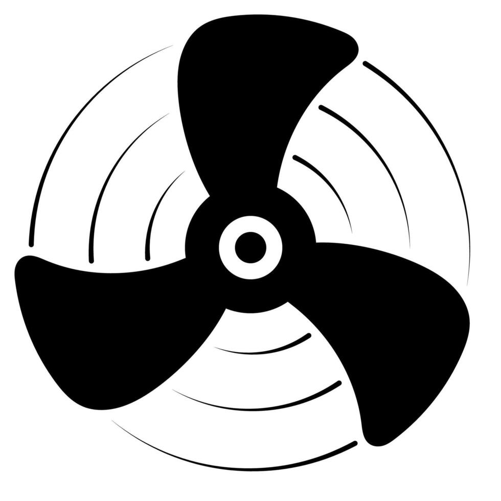 Fan Icon with Blades, cooling ventilation air wind motion vector