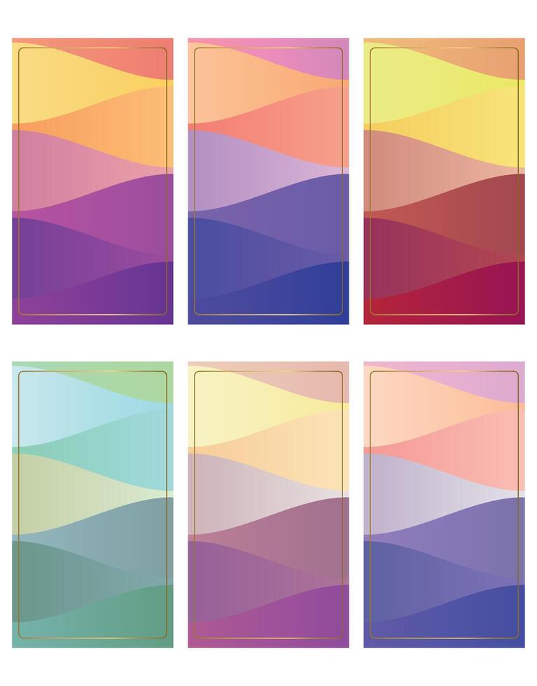 Social Media Gradient Wave Backgrounds Set vector