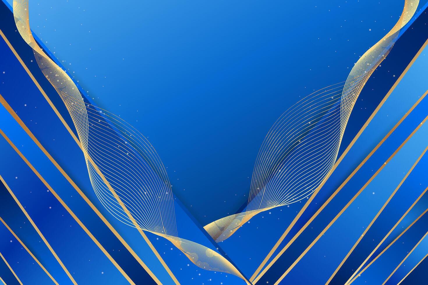 Exclusive Blue and Gold Royal Background. Business sophisticated modern design for resentations, ads, banner,posters, magazines. vector