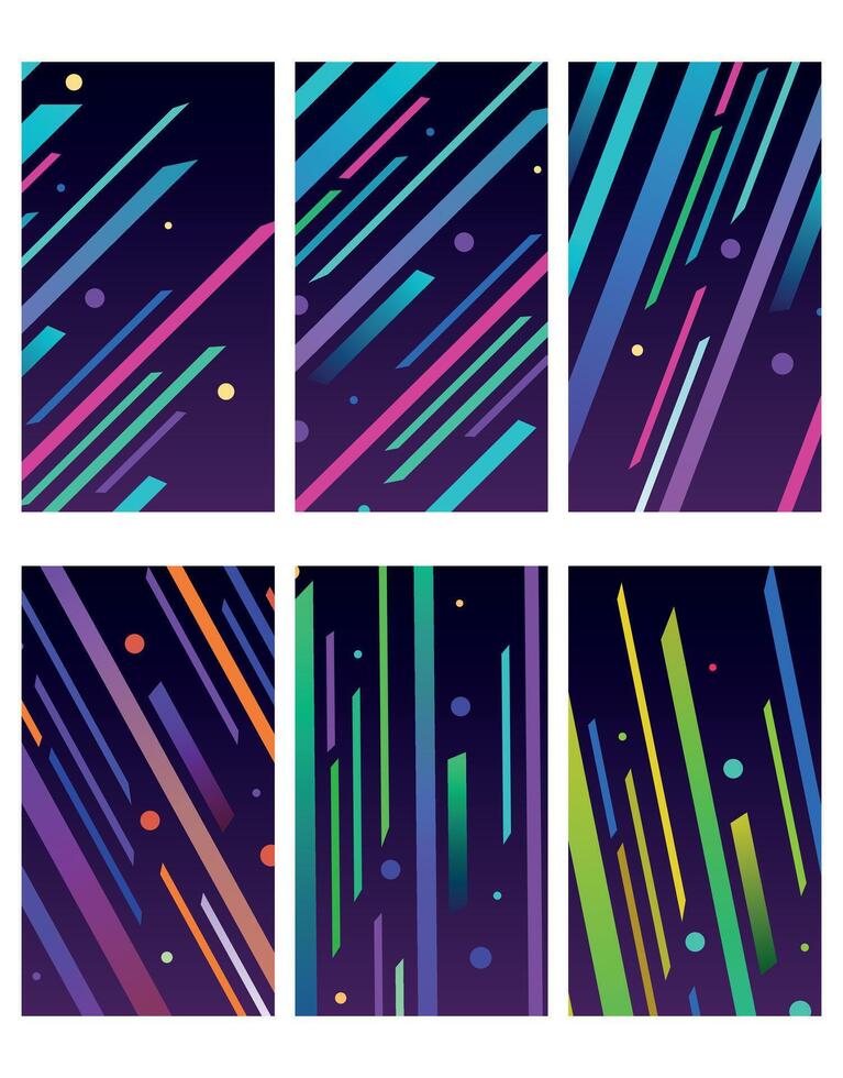 Neon Futuristic Abstract Backgrounds Set vector