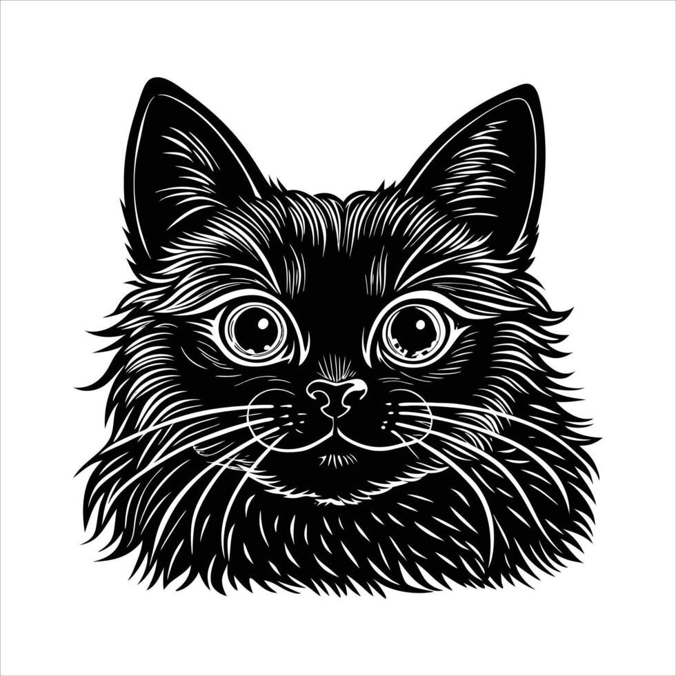a ragdoll cat silhouette peeking over a surface vector