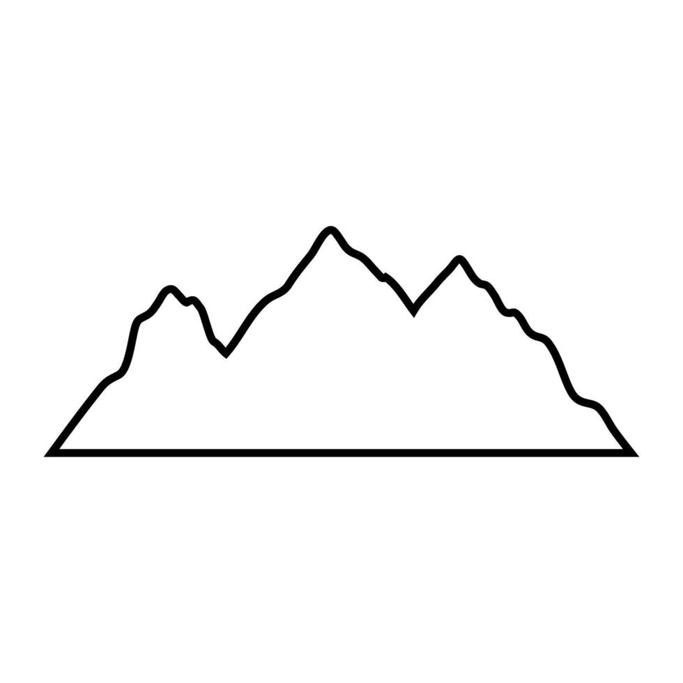 mountain icon over white background, line and fill style, illustration vector