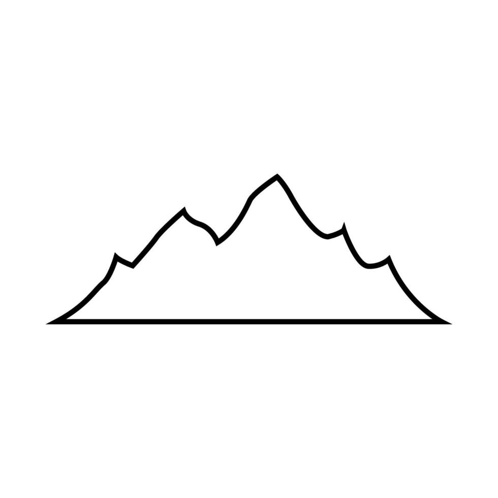 Mountain icon. Outline illustration of mountain icon for web. vector