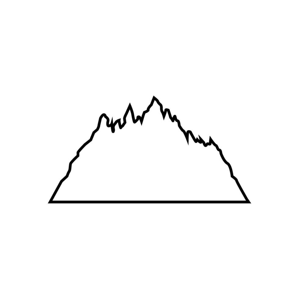 Mountain icon over white background, line style, illustration design vector