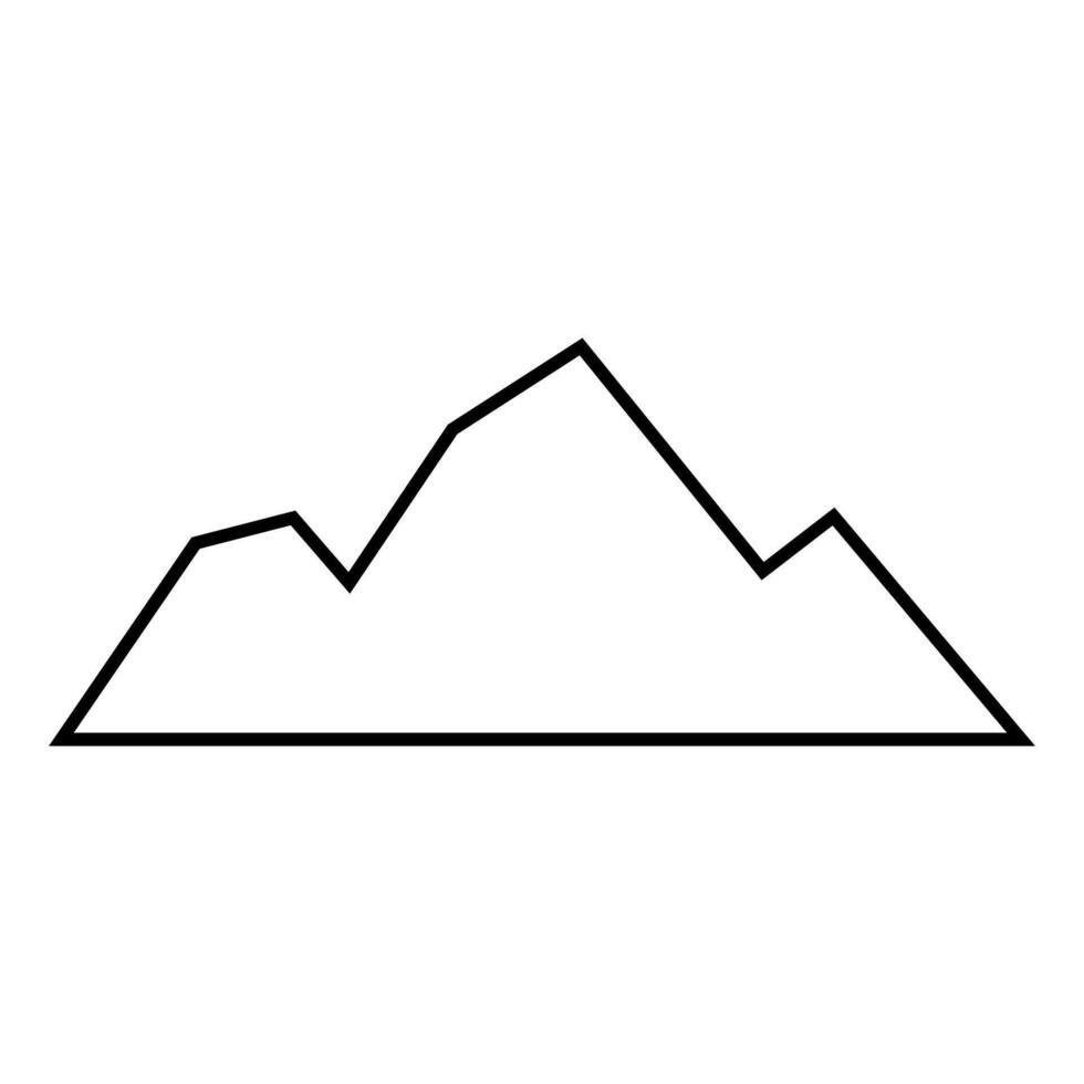 Mountains icon over white background, illustration. line style design vector