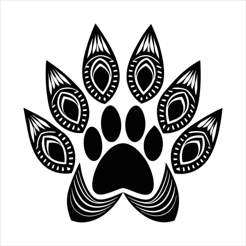 Paw animal logo design . vector